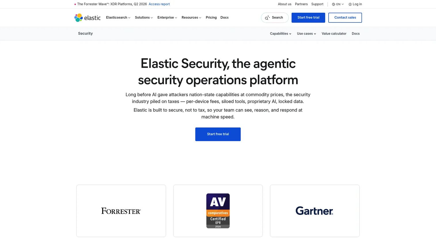 Elastic Security SIEM and XDR platform showing search-driven investigation and detection rules