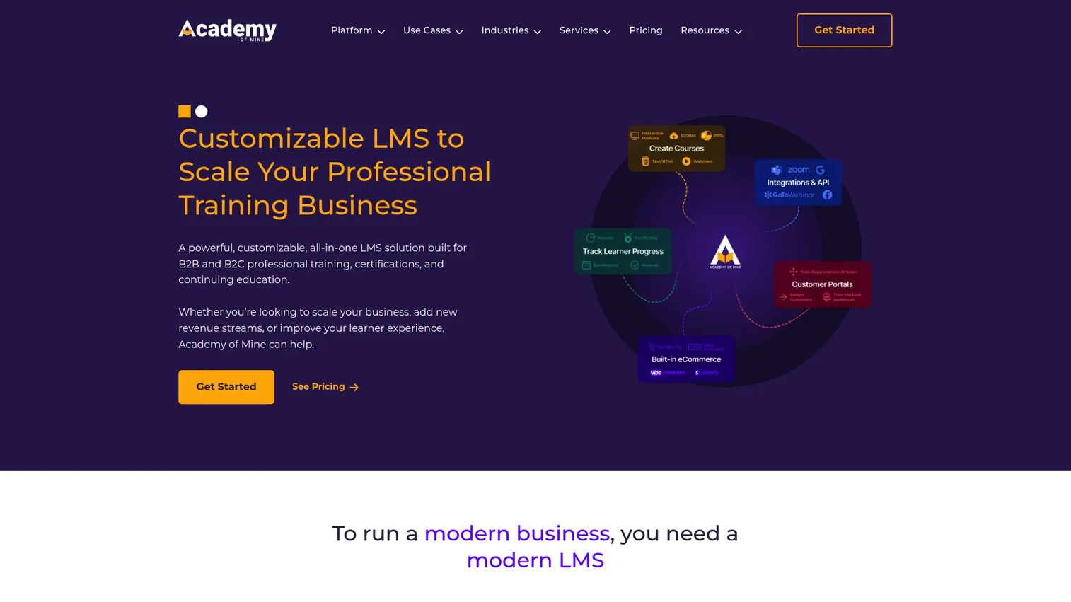 Academy of Mine professional training LMS