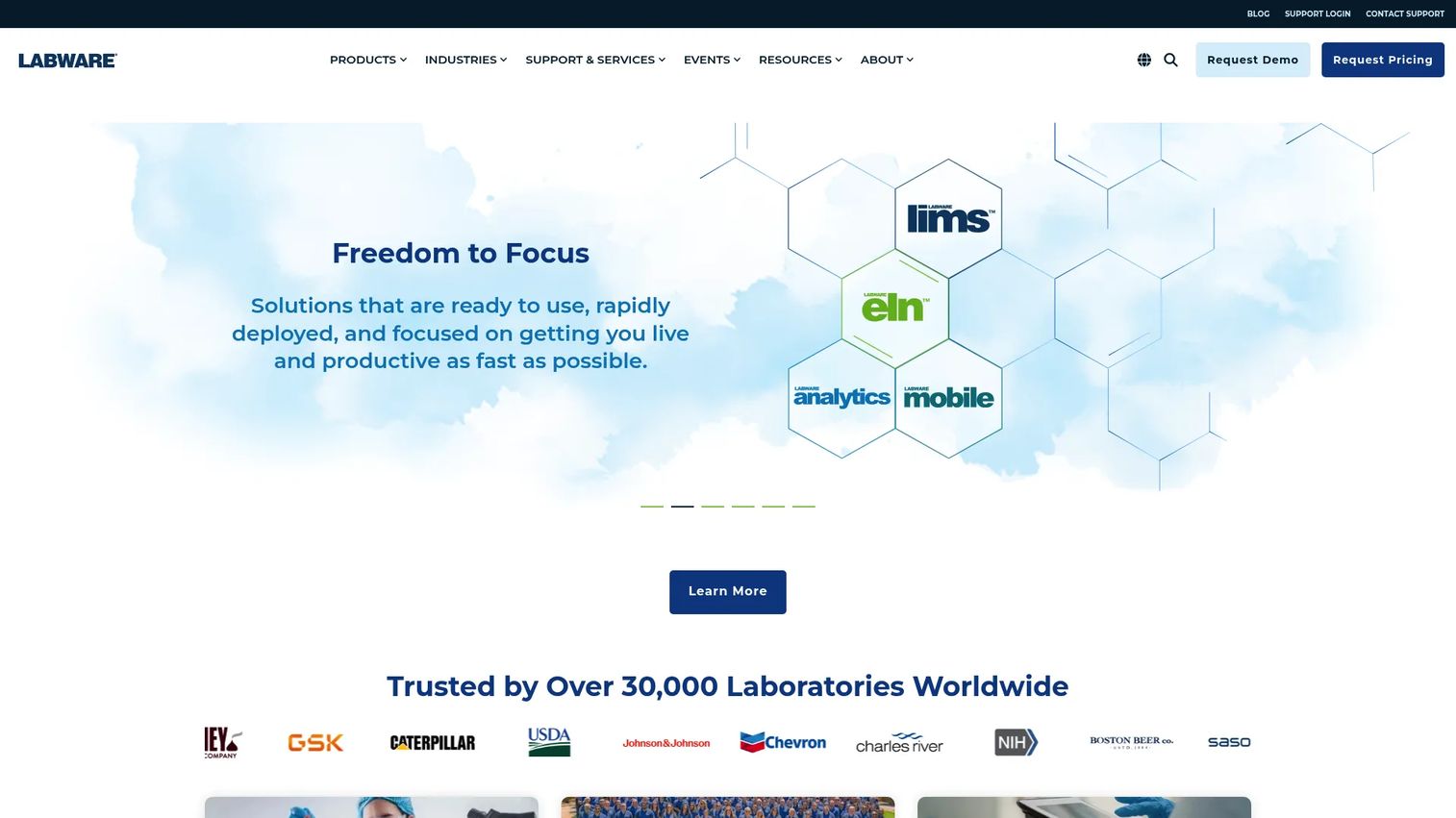 LabWare LIMS inventory and laboratory workflow interface