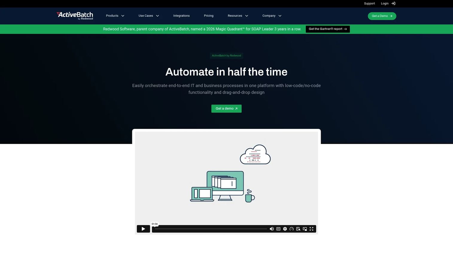 ActiveBatch workload automation workflow designer and monitoring console