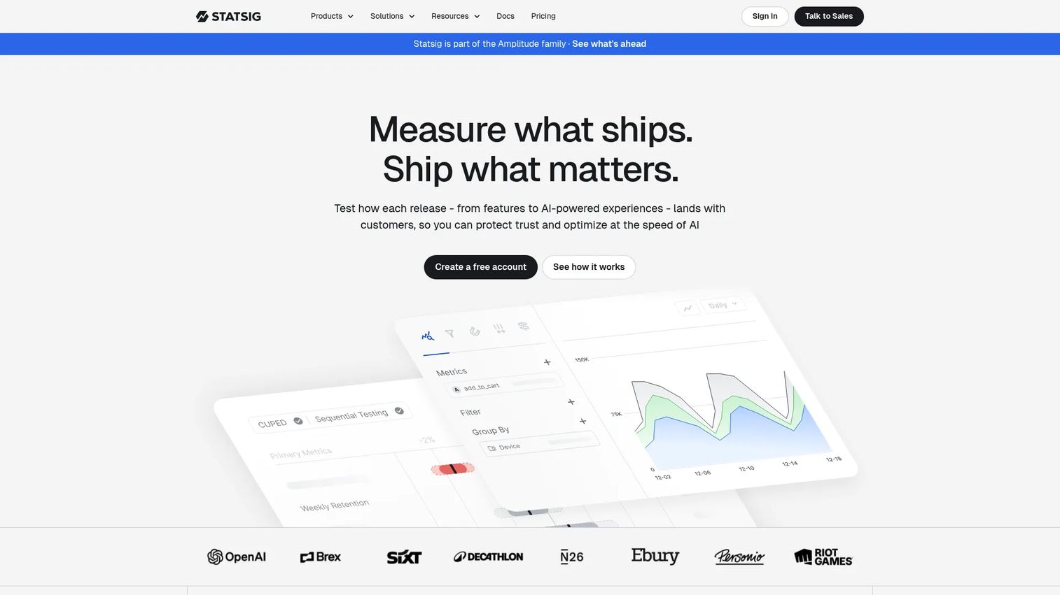 Statsig experimentation and feature flag dashboard