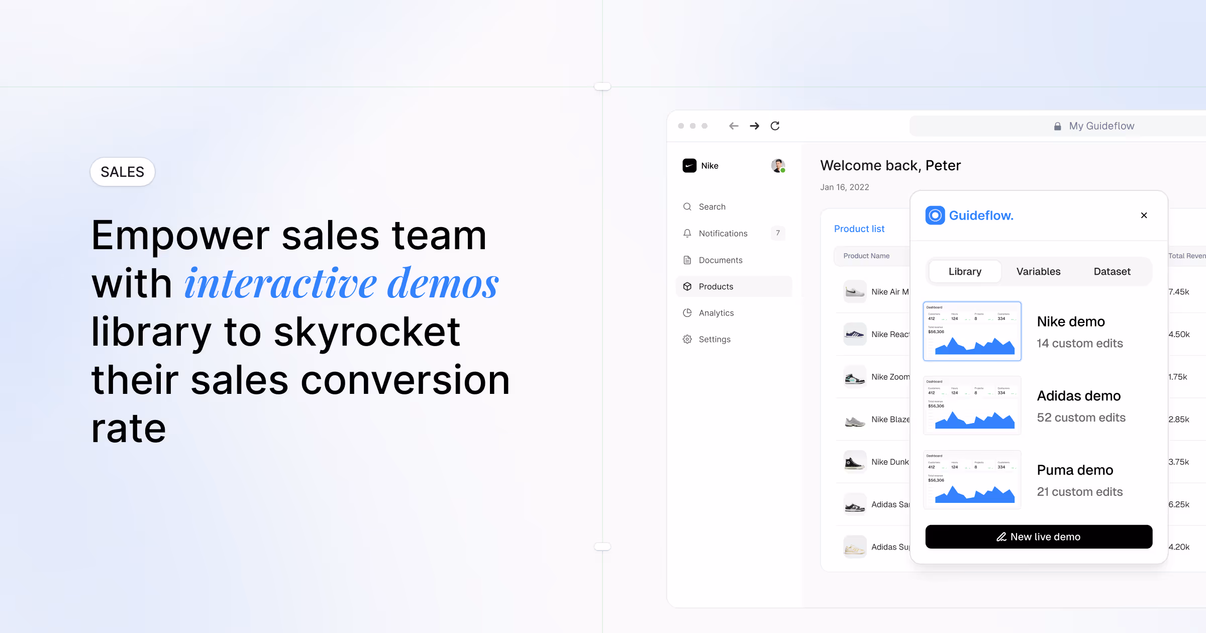 Empower your sales team with an interactive demos library and skyrocket their sales conversion rate.